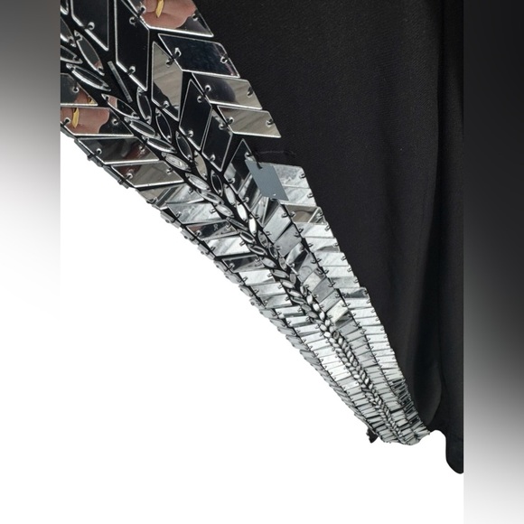 Mac Duggal One Shoulder Cut Out Deatil Mirror Sequin High Slit Gown Size 8 B390 - Picture 6 of 7